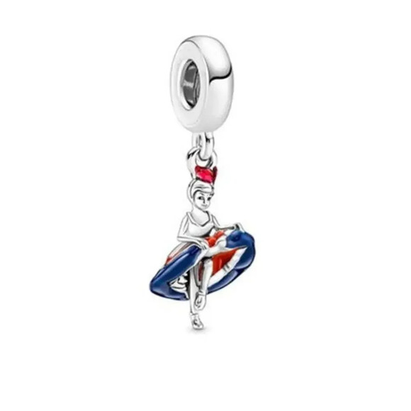 NEW Cancan Dancer Dangle Charm Pendant 925 Sterling Silver Red Fits For Pandora - Picture 1 of 5